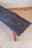 Earth Wind Fire Bench | Benches & Ottomans by Simon Silver Designs. Item made of walnut with brass works with mid century modern style