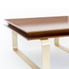 The "Le Tray Table" Coffee Table - Curved Legs | Tables by Marie Burgos Design and Collection. Item made of oak wood with brass