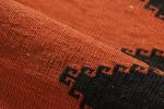 Vintage Afghan Kilim in Rust, with Polychromatic Patterns | Area Rug in Rugs by Rug and Kilim. Item made of wool