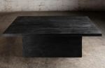 Reclaimed Black Oak Rectangular Coffee Table | Tables by Aeterna Furniture. Item made of oak wood