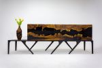 Handmade Olive Epoxy Sideboard, Epoxy Console, Credenza | Storage by Tinella Collection. Item made of wood works with minimalism & contemporary style