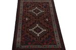 Vintage Baluch Afghan rug in Red & Blue with Geometric | Area Rug in Rugs by Rug and Kilim. Item made of wool