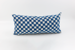 Antique Japanese Katazome Checkerboard Indigo Lumbar Pillow | Pillows by Peace & Thread. Item composed of cotton compatible with boho and japandi style