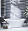Gray Deco Fan Glass Mosaic Tile | Tile Club | Tiles by Tile Club | Los Gatos in Los Gatos. Item composed of glass