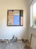 Field Meeting | Oil And Acrylic Painting in Paintings by Sarah Kelk. Item made of oak wood with canvas works with minimalism & mid century modern style