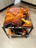 Two-Tier Redwood Burl and Steel Side Table | Tables by DapperwoodSF. Item composed of wood & metal compatible with mid century modern and contemporary style