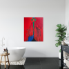 Crimson Silence — Alienation Series | Paintings by Gela Mikava. Item made of fabric works with contemporary & modern style