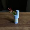 Tinted Blue Geometric Vase | Vases & Vessels by Renee's Ceramics. Item made of ceramic