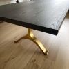 Carbon Black Brass Wishbone Table | Dining Table in Tables by YJ Interiors. Item made of wood with brass works with contemporary & eclectic & maximalism style