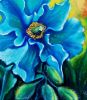 Blue Himalayan Poppy | Oil And Acrylic Painting in Paintings by Iryna Fedarava. Item made of canvas works with contemporary & country & farmhouse style