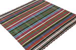 Vintage Persian Kilim in with Vibrant Polychromatic Stripes | Area Rug in Rugs by Rug and Kilim