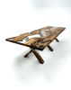 Olive Wood Epoxy Resin Live Edge Dining Table, Kitchen Table | Tables by Tinella Collection. Item composed of wood and metal in contemporary or coastal style