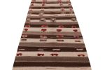 Vintage Moroccan Kilim Rug with Beige-Brown Stripes | Area Rug in Rugs by Rug and Kilim
