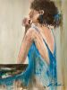 Speak-easy | Mixed Media by Marilyn Landers. Item made of canvas works with boho & mid century modern style