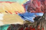 Mountain Lake | Oil And Acrylic Painting in Paintings by Simona Gocan. Item composed of canvas & synthetic