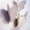 Set of 11 Gold & White Porcelain Ceramic Butterflies | Wall Sculpture in Wall Hangings by Elizabeth Prince Ceramics. Item composed of stoneware in minimalism or contemporary style