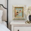 Soft Blue Contemporary Abstract Painting in Vintage Frame | Oil And Acrylic Painting in Paintings by Suzanne Nicoll Studio. Item composed of wood compatible with contemporary style