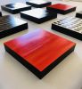 Black and White with Pop of Color Wall Sculpture | Wall Hangings by Paula Gibbs. Item composed of birch wood