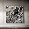 "black ice" (sold) | Oil And Acrylic Painting in Paintings by VISCERAL HOME STUDIO. Item composed of canvas and cement in mid century modern or contemporary style