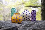 spotted small tall vase lilac | Vases & Vessels by Charlie Sprout. Item composed of fiber
