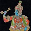 Shri Krishna Rukmini Hand Embroidered Bejewelled Installatio | Embroidery in Wall Hangings by MagicSimSim