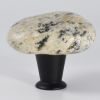Natural Pebble Stone Pull Knob Handles for Cabinets | Hardware by SeaStoneCrafts. Item made of aluminum with granite works with country & farmhouse & coastal style