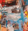 'Fading Frontier' | Original Gestural Abstract Oil Painting | Oil And Acrylic Painting in Paintings by Ethan Newman. Item made of canvas works with mid century modern & contemporary style