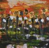 Cosmic Garden | Mixed Media by Rita Vilma. Item made of glass with synthetic