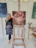 Ballerina ~ Warm brown and pink abstract floral painting | Oil And Acrylic Painting in Paintings by Jennifer Baker Fine Art. Item made of canvas compatible with contemporary style