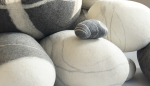Set of felted wool stones "NOW" | Benches & Ottomans by KATSU. Item made of cotton