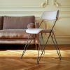 Ibsen Miss Grey Fabric Chair with Elegant Steel Frame | Dining Chair in Chairs by GREYGE. Item made of walnut with cotton