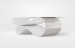 Whorl Coffee Table In White Powder Coated Aluminum | Tables by Neal Aronowitz. Item made of aluminum compatible with minimalism and contemporary style