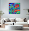 Lotus Pond - Original large acrylic painting on canvas | Oil And Acrylic Painting in Paintings by Aasiri Wickremage. Item composed of canvas compatible with contemporary and modern style