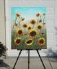 Sunflower Joy Original Acrylic Painting 30 x 36 | Oil And Acrylic Painting in Paintings by DaggArt