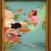 Contemporary "Petals" Abstract Painting in Vintage Frame | Oil And Acrylic Painting in Paintings by Suzanne Nicoll Studio. Item composed of wood in contemporary style