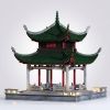 Aiwan Pavilion Mortise & Tenon Wooden Art Model Sculpture | Sculptures by Dynasty Artisan. Item composed of wood in eclectic & maximalism or asian style