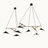 Emily Group of Seven Pendant Light – Black High Gloss | Chandeliers by MOSS Objects. Item composed of oak wood and steel in contemporary or modern style