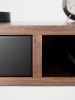 HEIM - Mid century style walnut desk with black drawers | Tables by Mo Woodwork. Item made of walnut works with minimalism & mid century modern style
