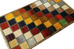 Vintage Gabbeh Turkish Rug with Polychromatic Squared | Area Rug in Rugs by Rug and Kilim