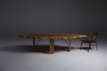 Oval Dining Table, English Burr Oak with Chapel Legs, Unique | Tables by Jonathan Field. Item made of oak wood compatible with contemporary and modern style