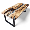 Ultra Clear Epoxy Table | Dining Table in Tables by Ironscustomwood. Item composed of wood and metal