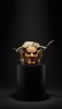 Hand-Carved Mythological Sculpture with Natural Mane | Decorative Objects by Holzkunst Samuel Meisinger. Item made of wood with wool works with art deco style