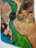 Resin Wood Art Clock - Swirly Greens & Blue Resin | Decorative Objects by Carlberg Design