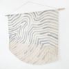 Painted Wavy Stripe Fringe Wall Hanging in Gray | Tapestry in Wall Hangings by Julia Canright. Item composed of canvas & copper compatible with boho and coastal style