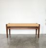 Danish Paper Cord Mid Century Bench in Walnut | Benches & Ottomans by ColombeFurniture``. Item made of oak wood with paper works with minimalism & mid century modern style