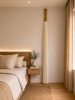 Single Bamboo Fiber Art Wall Module for Custom Installations | Sculptures by Olivia Fiber Art. Item composed of bamboo and wool in minimalism or japandi style