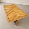 Herringbone Table - Chevron Dining Table | Tables by Halohope Design. Item made of oak wood with metal works with minimalism & mid century modern style