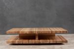 Modern Floating Oak Coffee Table | Tables by Aeterna Furniture. Item composed of oak wood