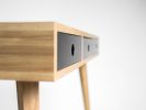KUUB - Small modern desk, bureau, dressing table, oak wood | Tables by Mo Woodwork. Item made of oak wood works with minimalism & mid century modern style