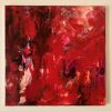 Red for Lucia | Oil And Acrylic Painting in Paintings by Viktoria Ganhao. Item composed of canvas & synthetic compatible with contemporary and modern style